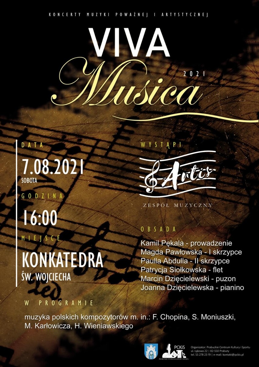 Kolejny koncert w ramach cyklu Viva Musica odbędzie w prabuckiej konkatedrze. Tym razem wystąpi zespół Artis