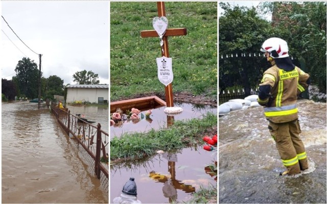 Krajobraz po ulewach i podtopieniach na Dolnym Śląsku. Makabra na cmentarzach, zalane groby, podmyte drogi, domy, posesje ZDJĘCIA 23.08.2022