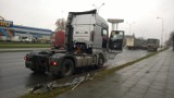 Zderzenie ciężarówek na ul. Wróblewskiego w Łodzi