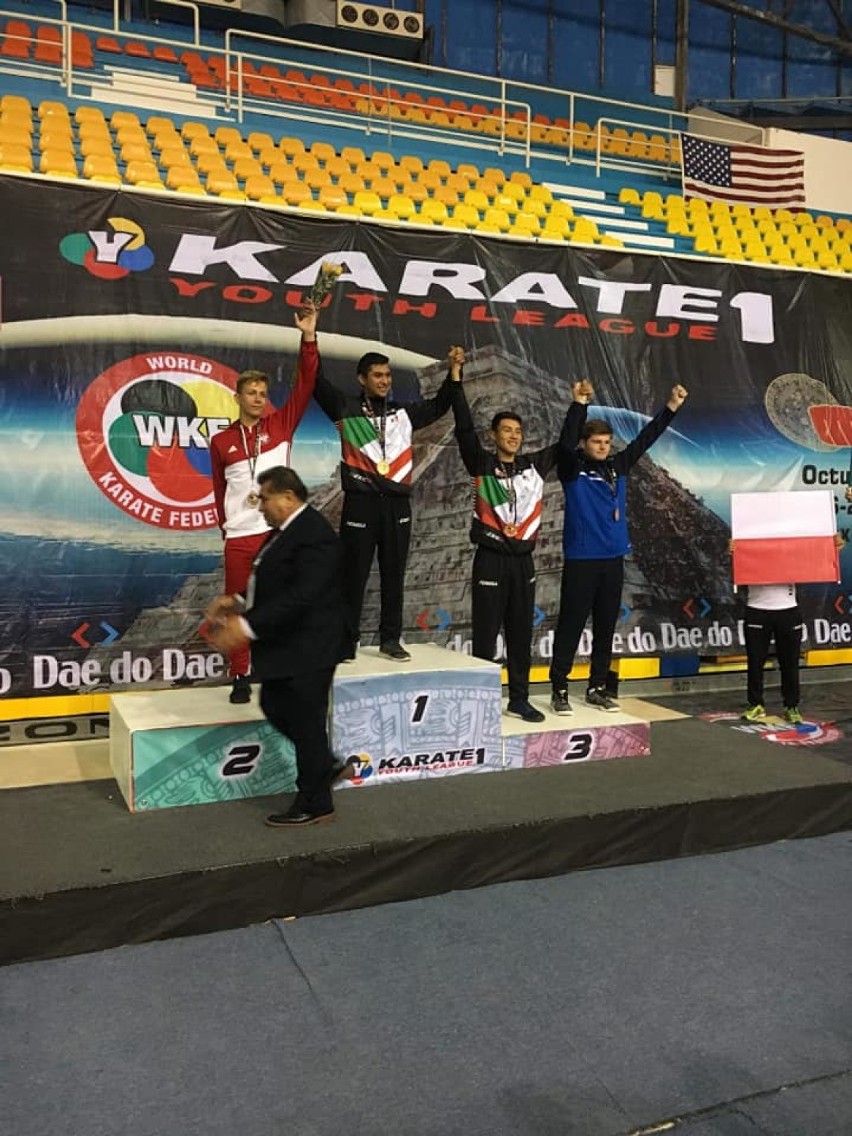 Dawid Sobkowiak wywalczył srebrny medal na prestiżowym turnieju Youth  Youth League Karate 1 w meksykańskim Cancun 