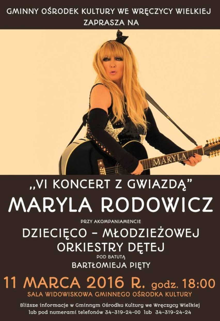 Maryla Rodowicz wystąpi we Wręczycy Wielkiej podczas VI Koncertu z Gwiazdą!
