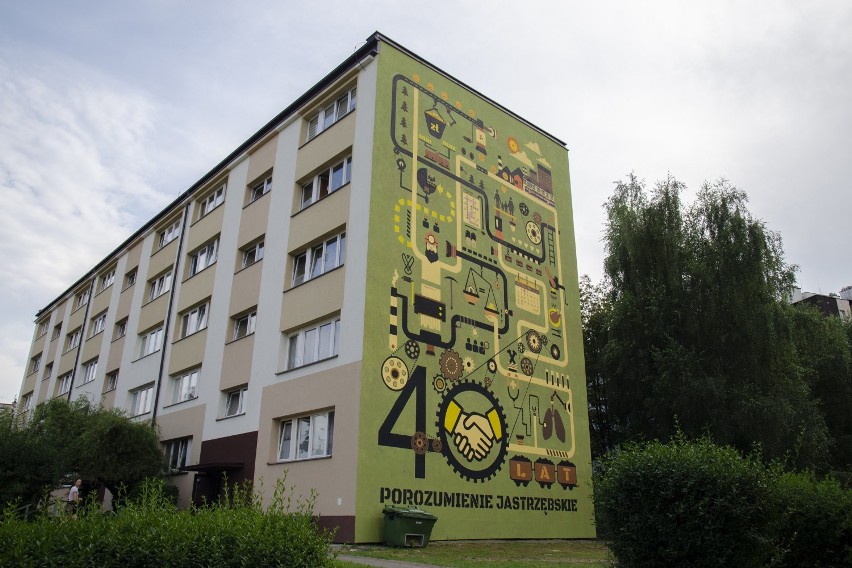 Jastrzębie-Zdrój: mural na 40-lecie Porozumienia...