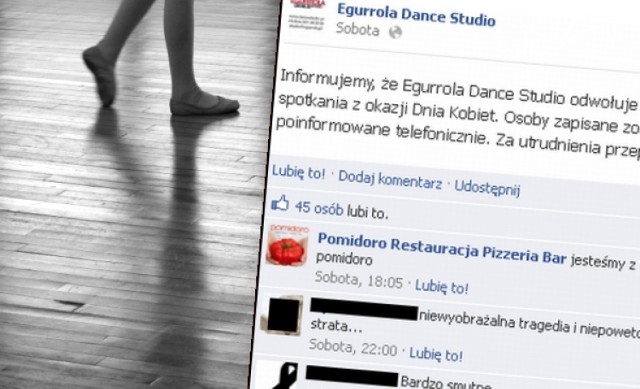 Na fanpejdżu Egurrola Dance Studio pojawiły się kondolencje