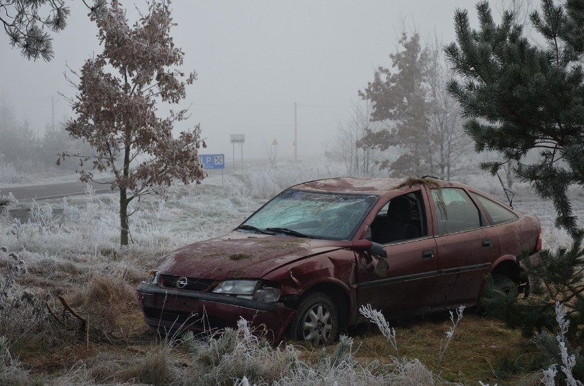 Wypadek w Zwierzyńcu. Opel vectra dachował na poboczu drogi [ZDJĘCIA]