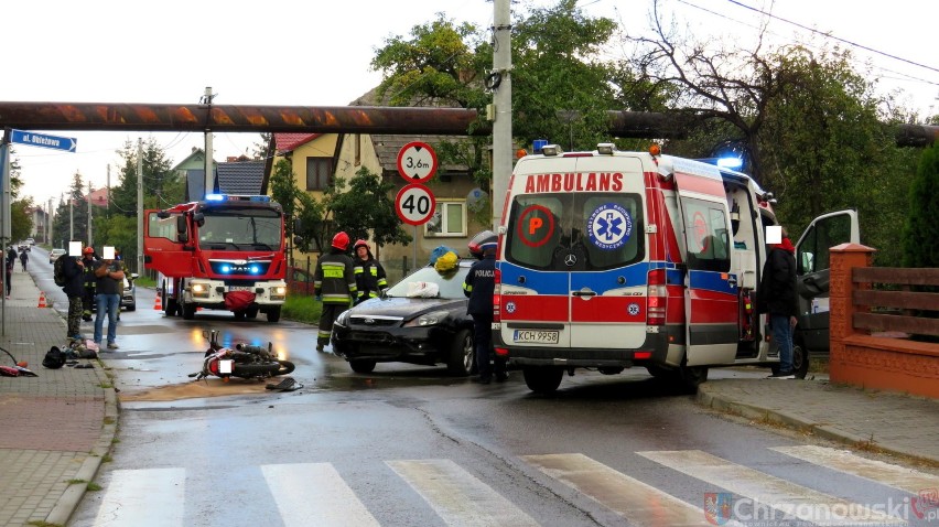 Groźny wypadek w Libiążu. Motorowerzystę zabrał helikopter