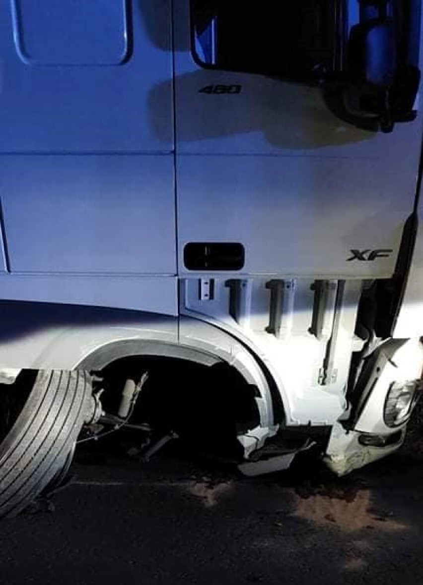 Pijany kierowca dużej ciężarówki narozrabiał pod Goleniowem