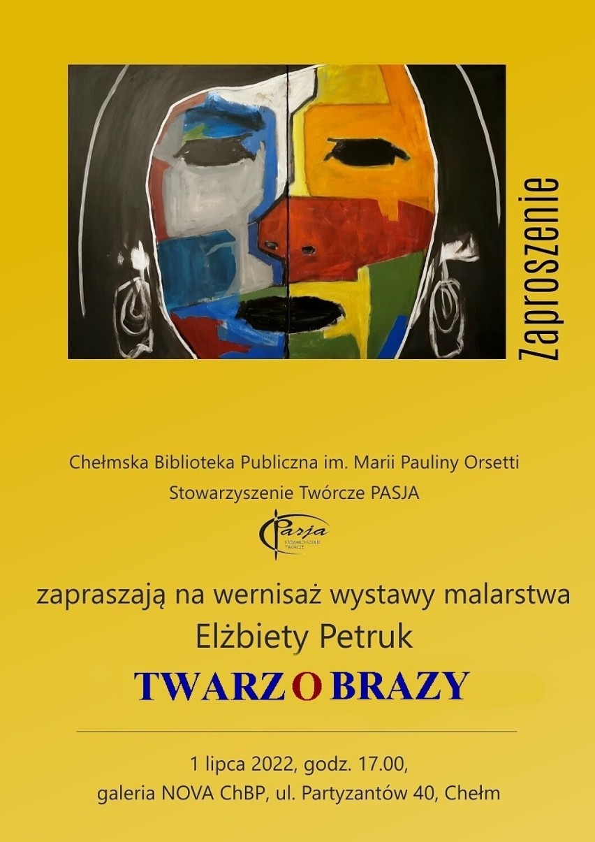 Wystawa "TwarzObrazy" Elżbiety Petruk niedługo pojawi się w Chełmskiej Bibliotece Publicznej