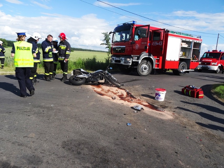 Wypadek w Kotlinie: Motocyklista zderzył się z osobówką