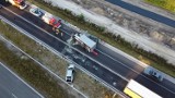Wypadek z udziałem ciężarówki na drodze Bydgoszcz - Żnin [zdjęcia]