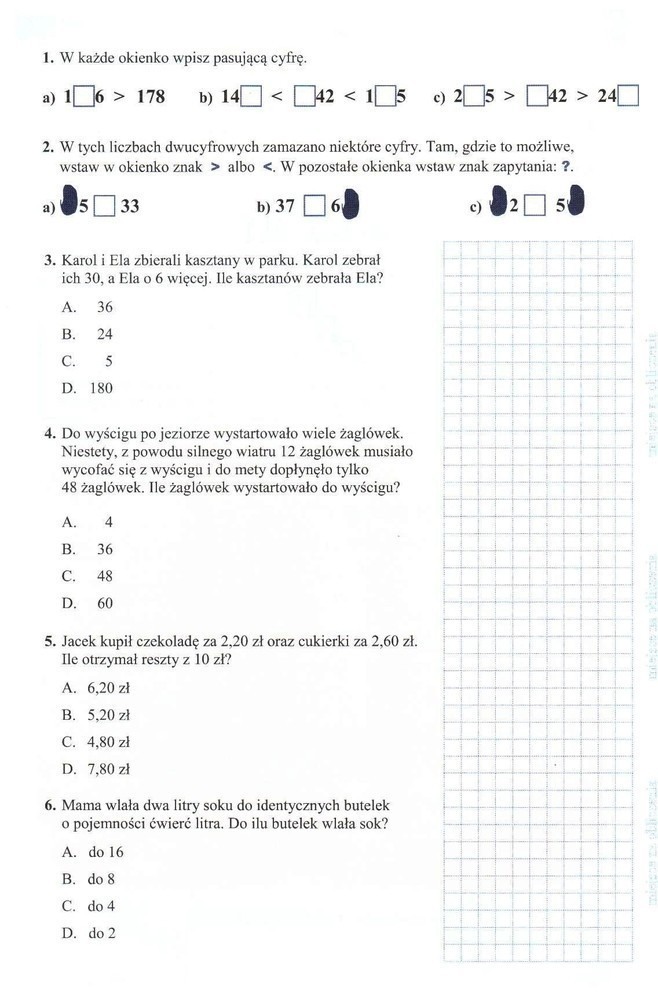 Sprawdzian trzecioklasisty 2012 [TESTY, ROZWIĄZANIA]