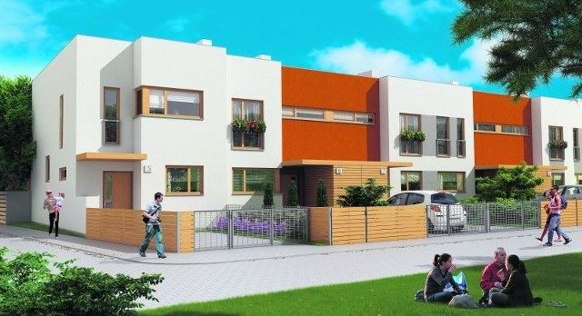 Dom czteropokojowy w zabudowie szeregowej to nowy typ budynków, jakie pojawią się na osiedlu "Osada Leśna" w podpoznańskiej Dąbrówce