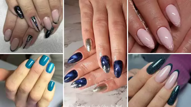 Propozycje brokatowego manicure na styczeń 2024 wykonanego przez stylistki paznokci z Kujawsko-Pomorskiego zobaczysz w galerii