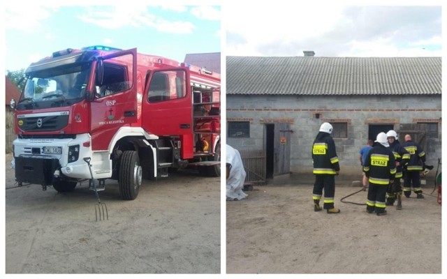 Pożar w budynku gospodarczym. Do Augustynowa w gminie Izbica Kujawska wysłano 3 zastępy strażaków.