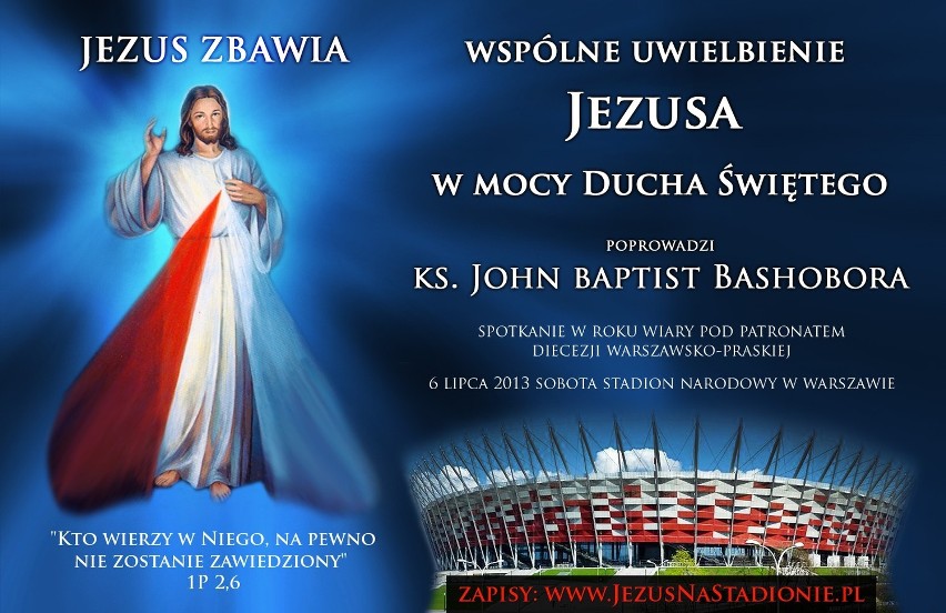 Jezus na Stadione Narodowym: w czasie rekolekcji ksiądz z Ugandy będzie uzdrawiał wiernych? [FOTO]