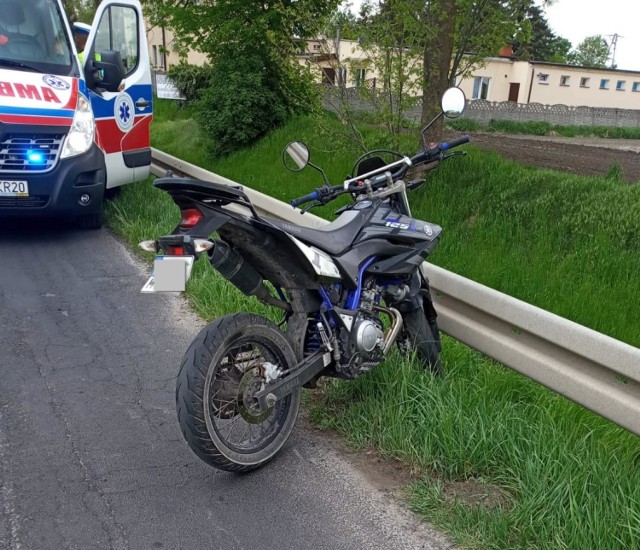 Wypadek z udziałem motocyklisty w Radziejowie