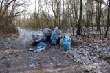 Ktoś podrzucił odpady na drodze leśnej, na granicy gmin Janikowo i Mogilno