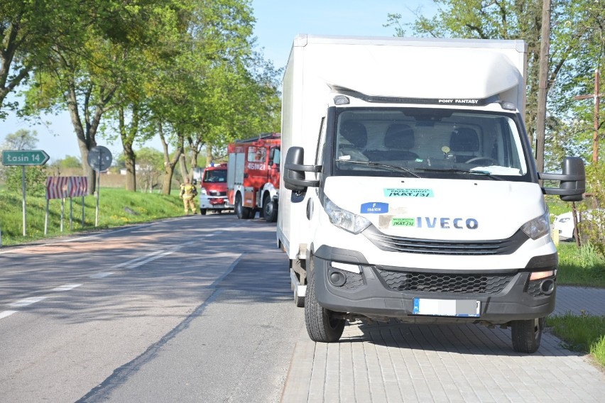Wypadek na trasie Grudziądz - Kwidzyn. Motocyklista zderzył się z samochodem dostawczym