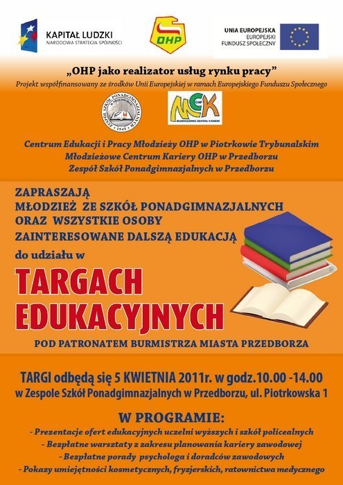 Plakat targów edukacyjnych w Przedborzu