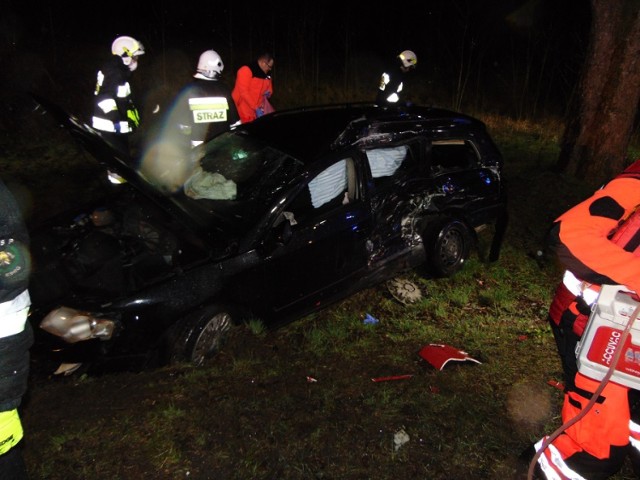 Tragiczny wypadek na drodze krajowej nr 24 w Daleszynku - zginęło dwoje młodych ludzi (10.03.2020).