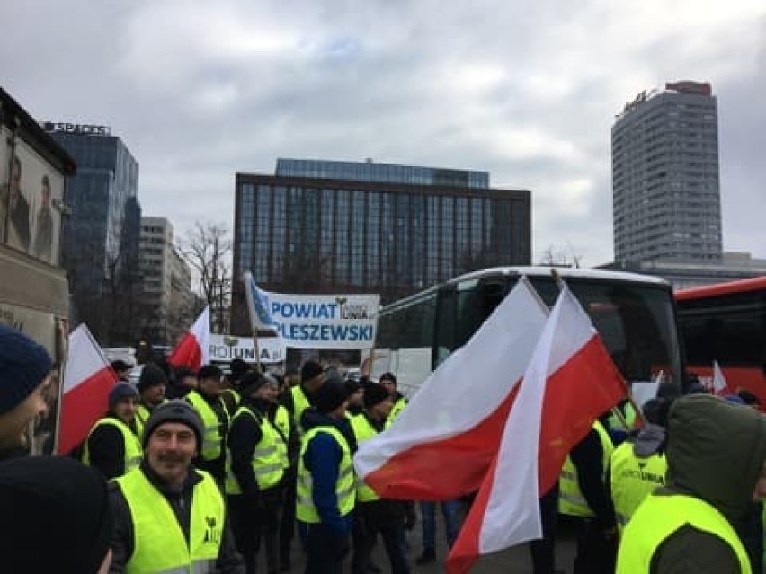 Rolnicy z powiatu pleszewskiego wsparli protest zorganizowany przez Agrounię
