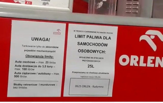 Limity na przygranicznych stacjach paliwowych są ostrzejsze niż w pozostałej części kraju.