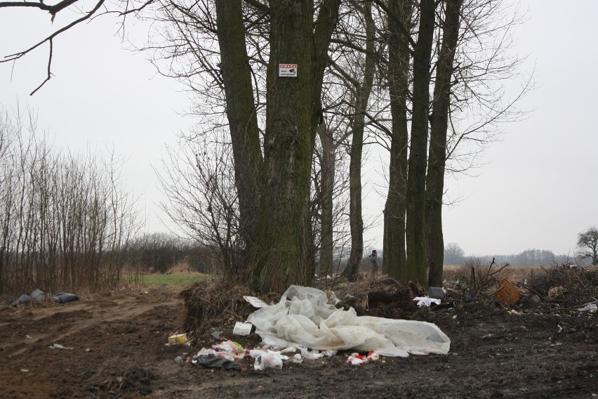 Wysypisko śmieci przy ulicy Krakowskiej w Szczekocinach