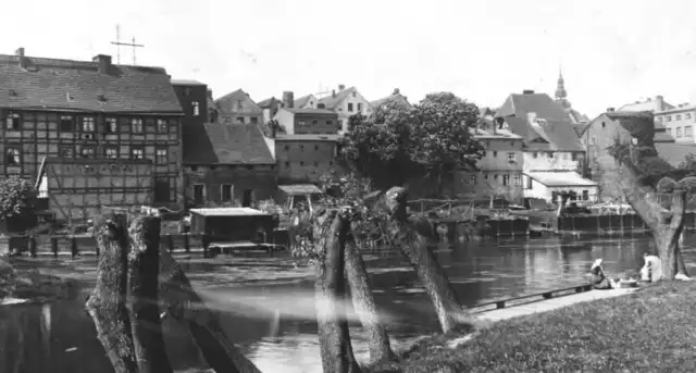 Tereny nad Słupią w rejonie centrum Słupska przed 1945 rokiem.