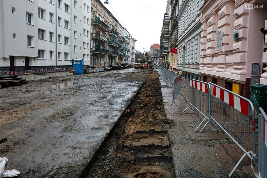 Jak idzie przebudowa ul. Getta Warszawskiego w Szczecinie? Sprawdzamy. Zobacz zdjęcia