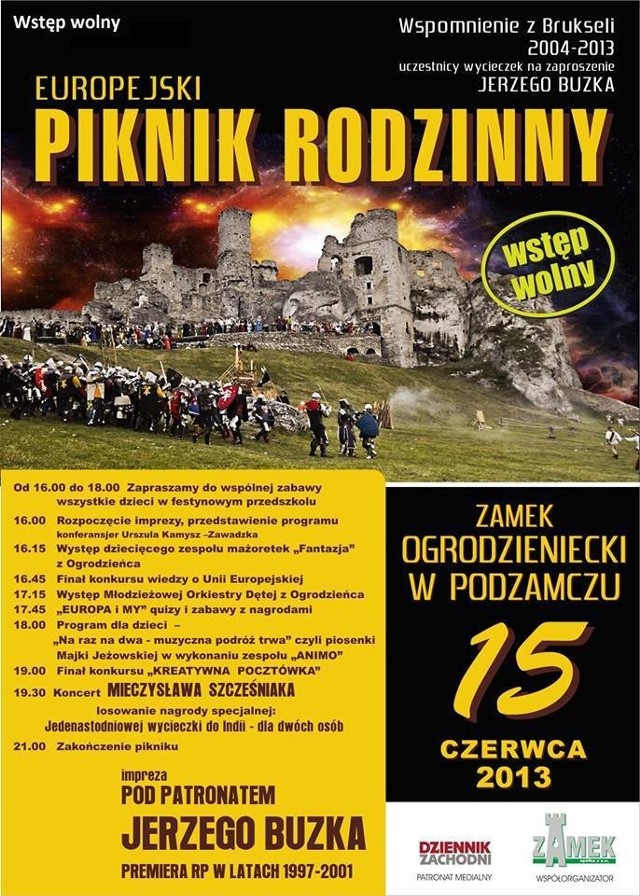 Zobacz program pikniku rodzinnego na Zamku Ogrodzieniec w Podzamczu.