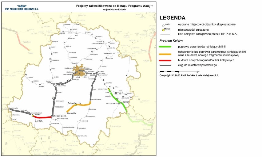 W budżecie woj. łódzkiego na 2021 r. są środki na dokumentację linii kolejowej Wieluń-Chorzew. Ruszy też rozbudowa drogi z Rudy do Krzeczowa