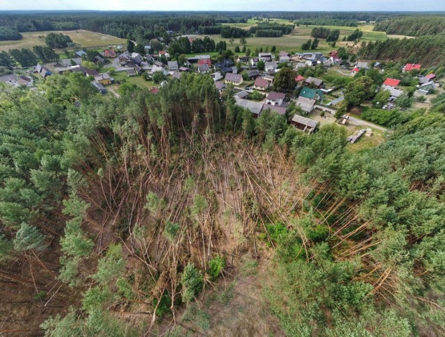 Najpoważniejsze w tym roku zjawiska burzowe przeszły przez nasz region 1 lipca. Na zdjęciu zniszczenia w rejonie Śliwic (powiat tucholskich).