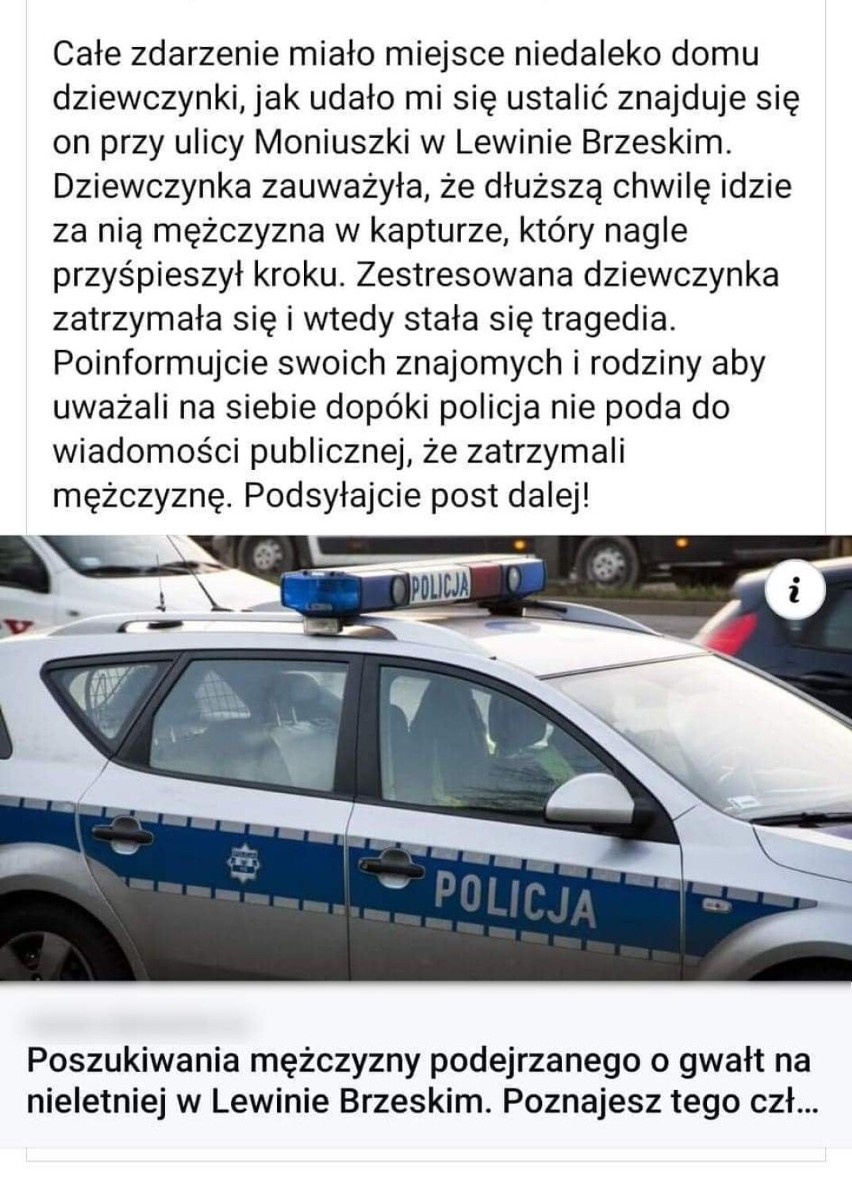 Policja dementuje informacje o napaści na dziewczynkę w...