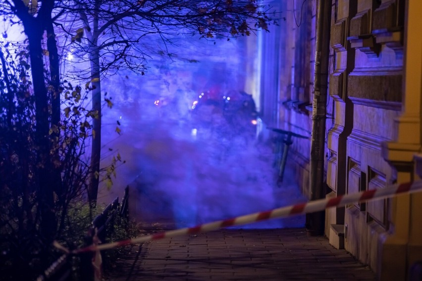 Pożar w piwnicy na ulicy Czapskich w Krakowie