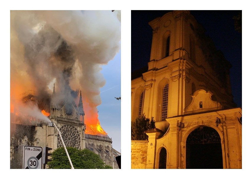 W nocy w płomieniach stanęła katedra Notre Dame. Żywioł nie oszczędzał także niegdyś klasztoru w Wągrowcu