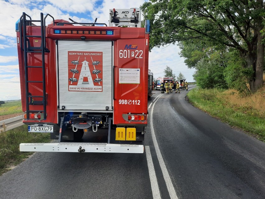 Wypadek motocykla na drodze z Żabna do Brodnicy. Na miejscu...