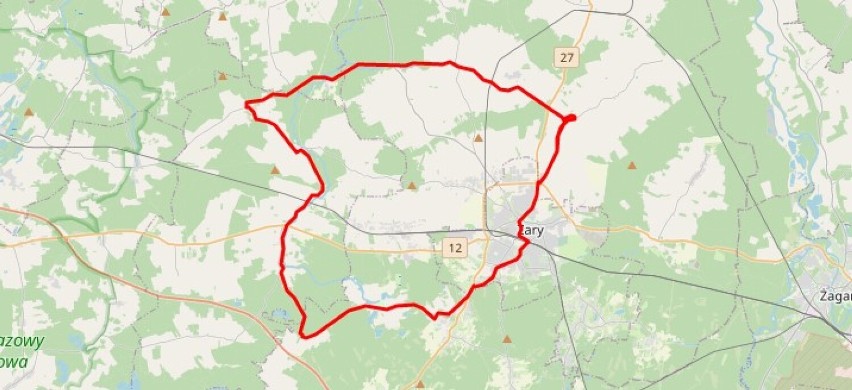 Żary - Pietrzyków - Żary. 49 kilometrów.