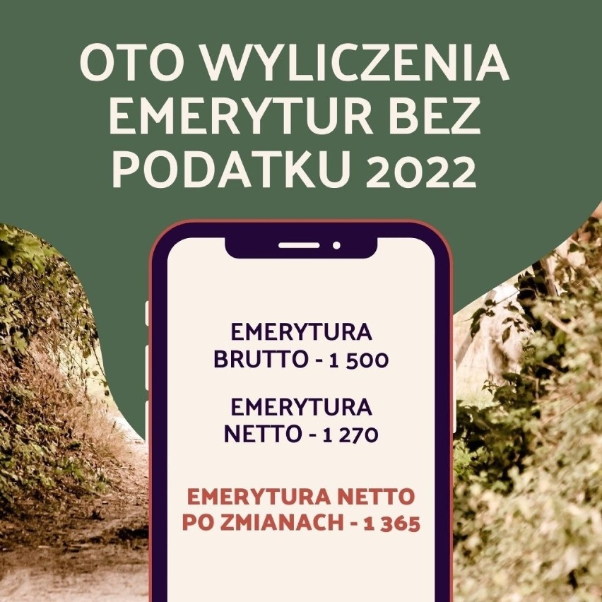 Oto wyliczenia emerytur bez podatku 2022 - kwoty netto.