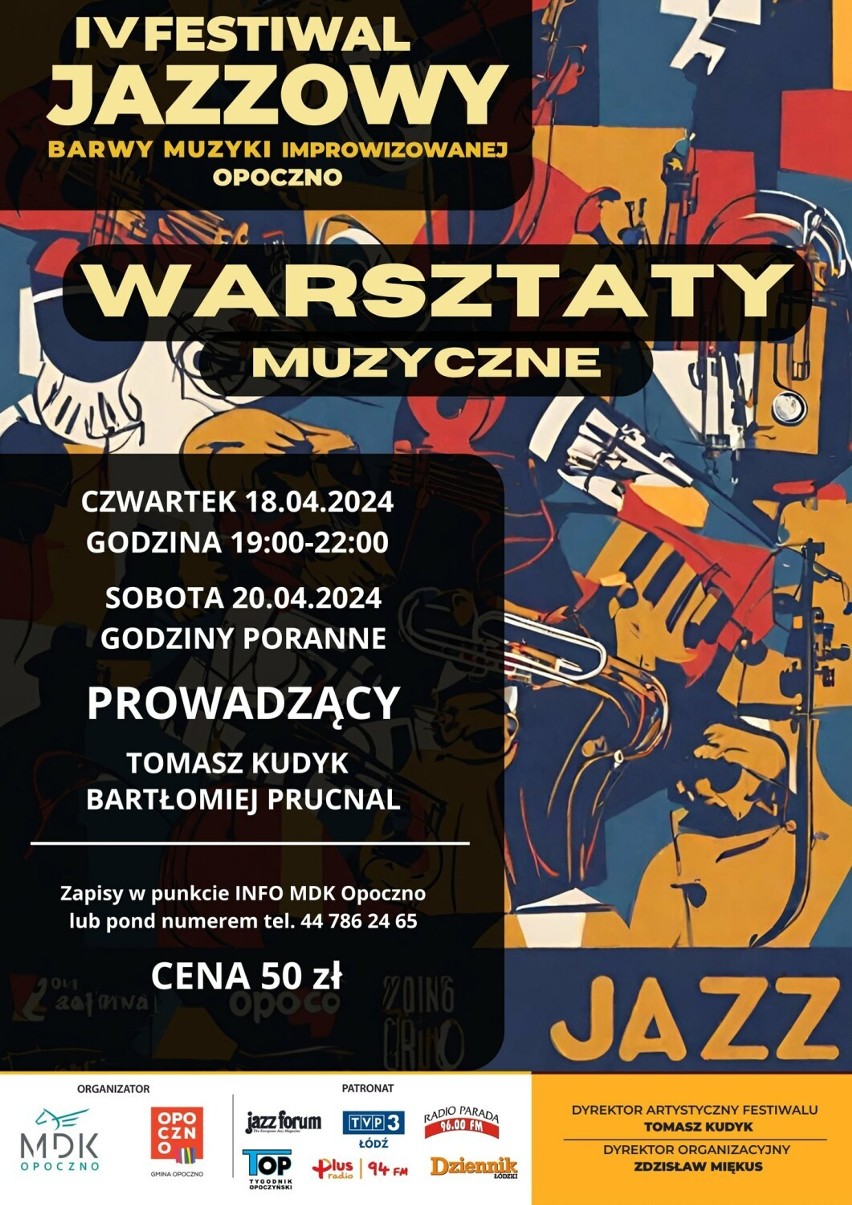 Festiwal Jazzowy w Opocznie "Barwy muzyki improwizowanej - Opoczno 2024" już 19 i 20 kwietnia. Kto wystąpi? PROGRAM