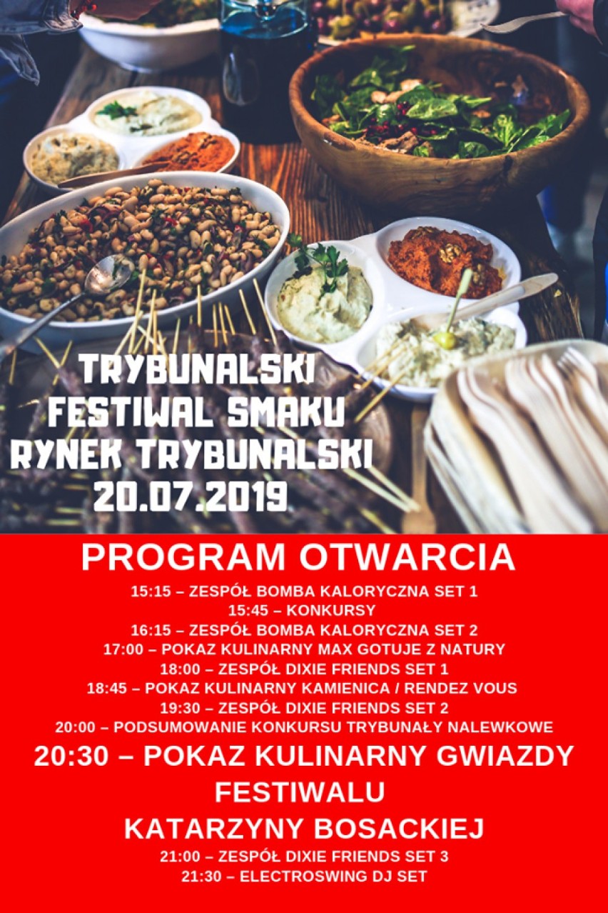 I Trybunalski Festiwal Smaków w weekend w Piotrkowie Tryb. W programie m.in. trybunały nalewkowe z Kasią Bosacką [program]