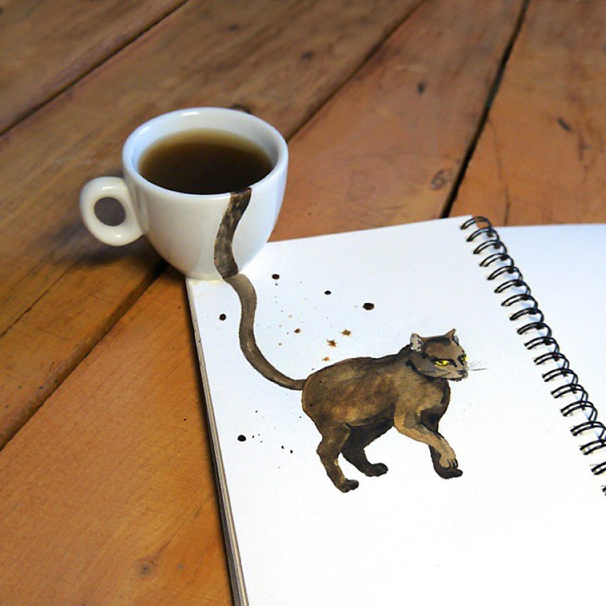 Koty jako kawa? Ilustratorka tworzy niesamowite kolarze w...