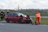 Wypadek na drodze ekspresowej S3 pod Legnicą [ZDJĘCIA]