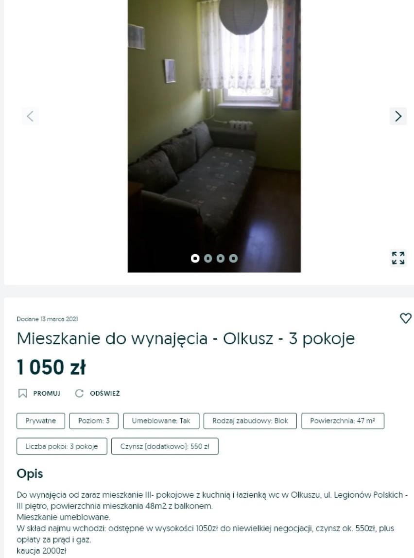 Mieszkania do wynajęcia w Olkuszu. Ile trzeba zapłacić? Oferty szybko znikają z rynku, bo jest ich mało