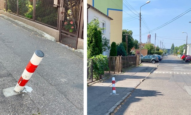 Nasz Czytelnik przesłał zdjęcia z ulicy Słowiańskiej, gdzie na chodniku zamontowano słupek w celu zapory parkingowej - w tym przypadku za zgodą Zarządu Dróg