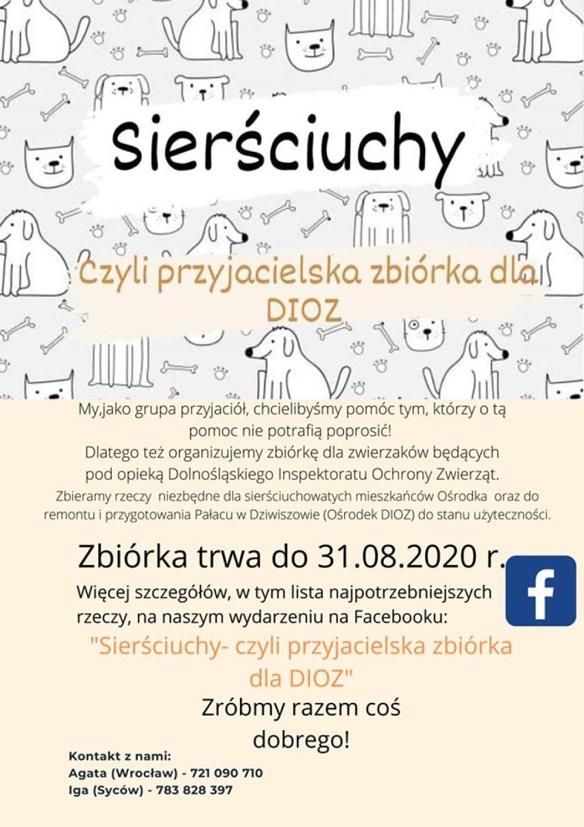 Sierściuchy - czyli przyjacielska zbiórka dla DIOZ we Wrocławiu [ZAPROSZENIE]