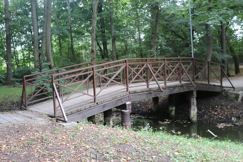 Park Miejski w Gnieźnie. Nadchodząca jesień na terenach...