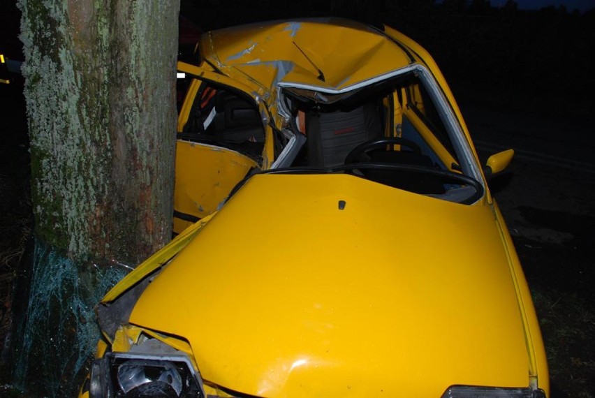 Żelisławki: Śmiertelny wypadek. Fiat wypadł z drogi i uderzył w drzewo. Zginął 33-latek