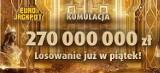 Eurojackpot wyniki 19.01.2018. Eurojackpot Lotto - losowanie na żywo - do wygrania 270 mln zł 