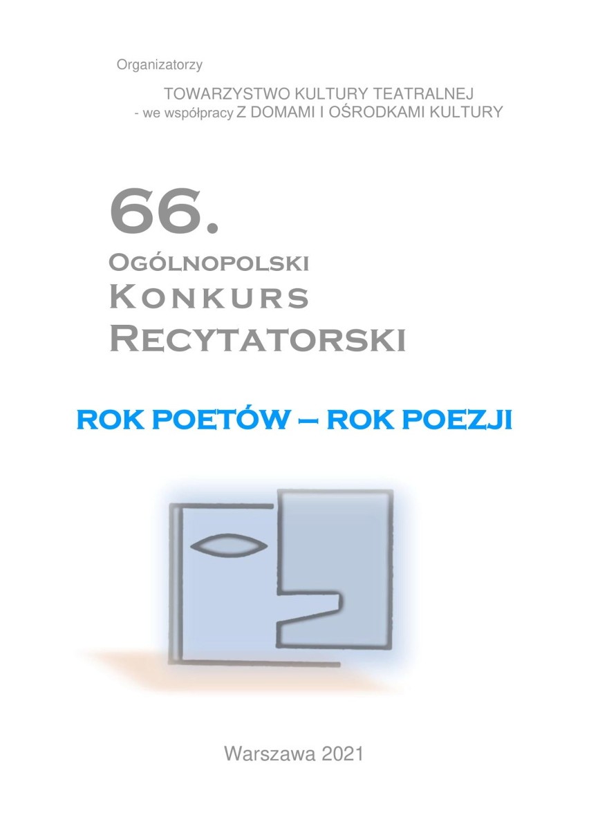 Ogólnopolski Konkurs Recytatorski 2021. Eliminacje powiatowe w Sieradzu. Zaprasza PBP (regulamin)