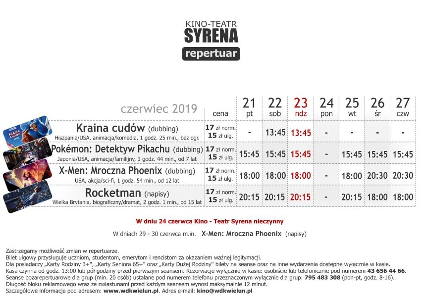 Repertuar kina Syrena w Wieluniu od 21 do 27 czerwca [ZWIASTUNY]