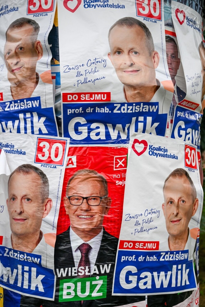Plakaty wyborcze na ulicach Rzeszowa.